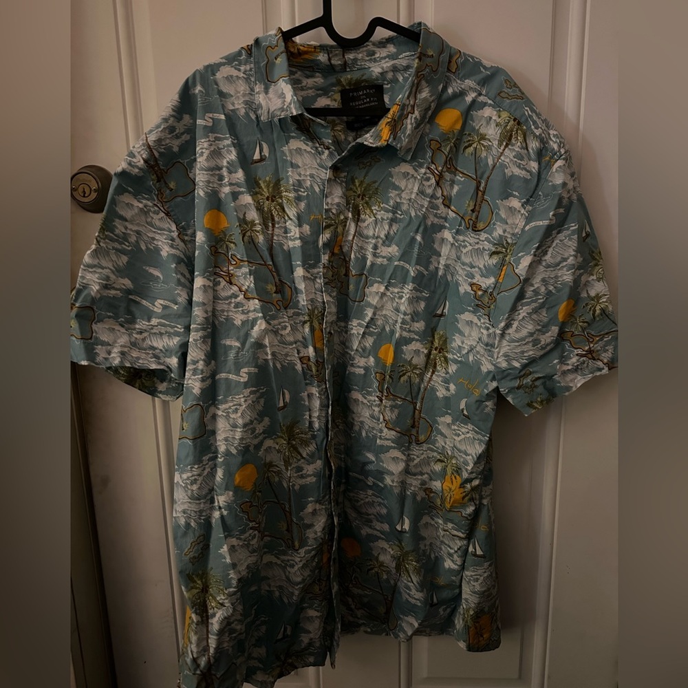 Primark blue Hawaiian shirt